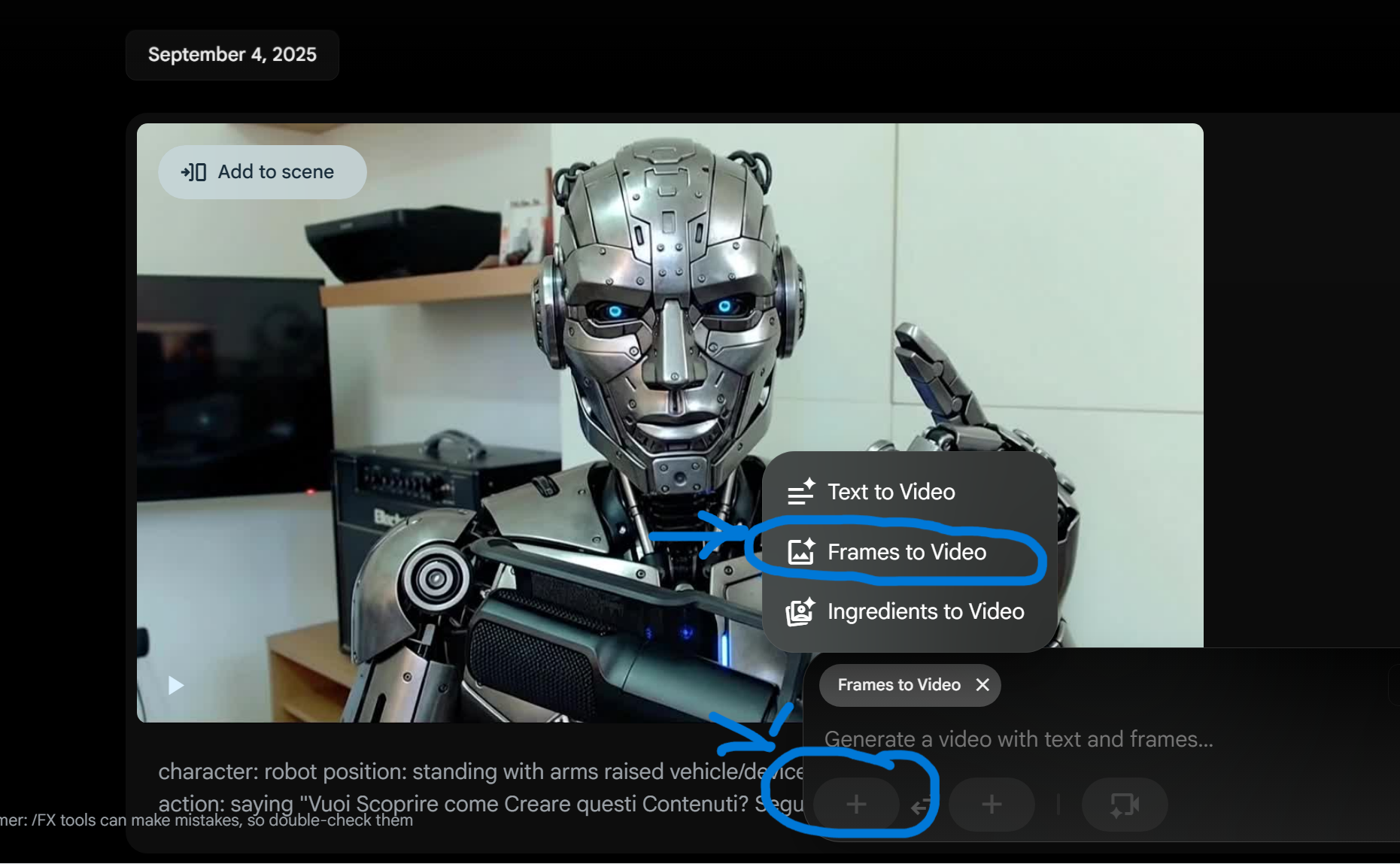 Google Flow VEO3 Frames to Video