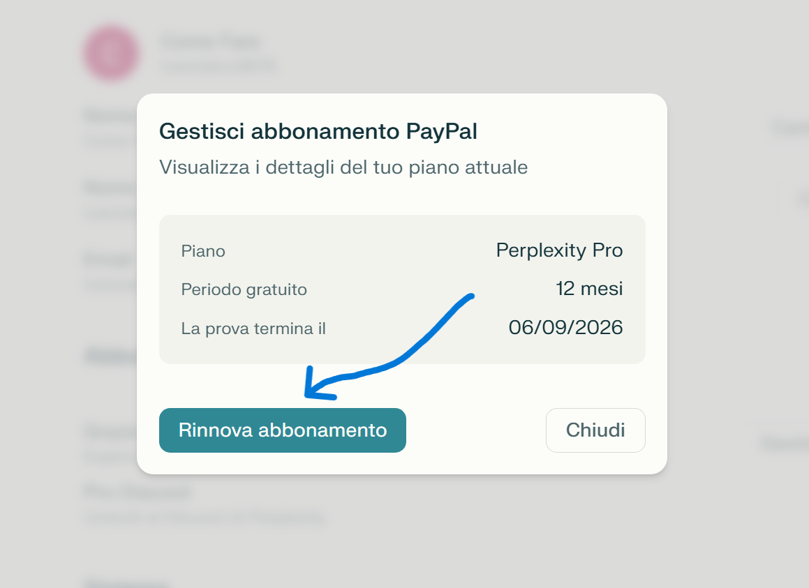 Perplexity AI pro annullare abbonamento