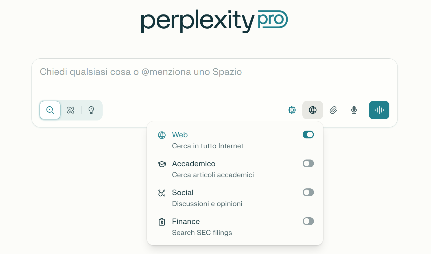 Perplexity AI Ricerca web accademica 