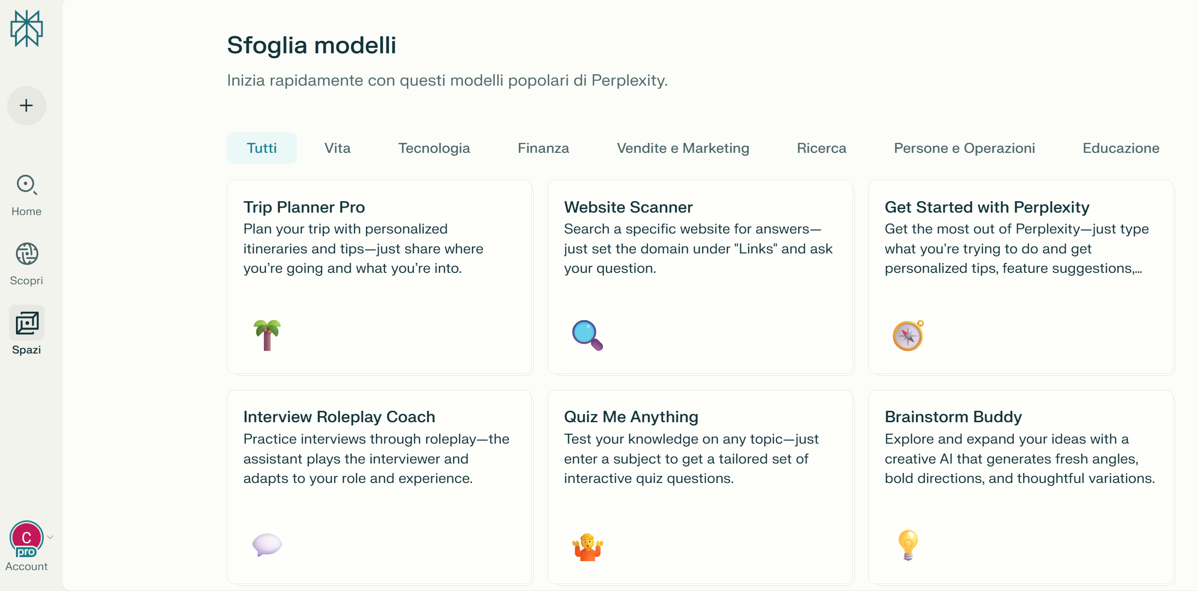 Perplexity AI Modelli