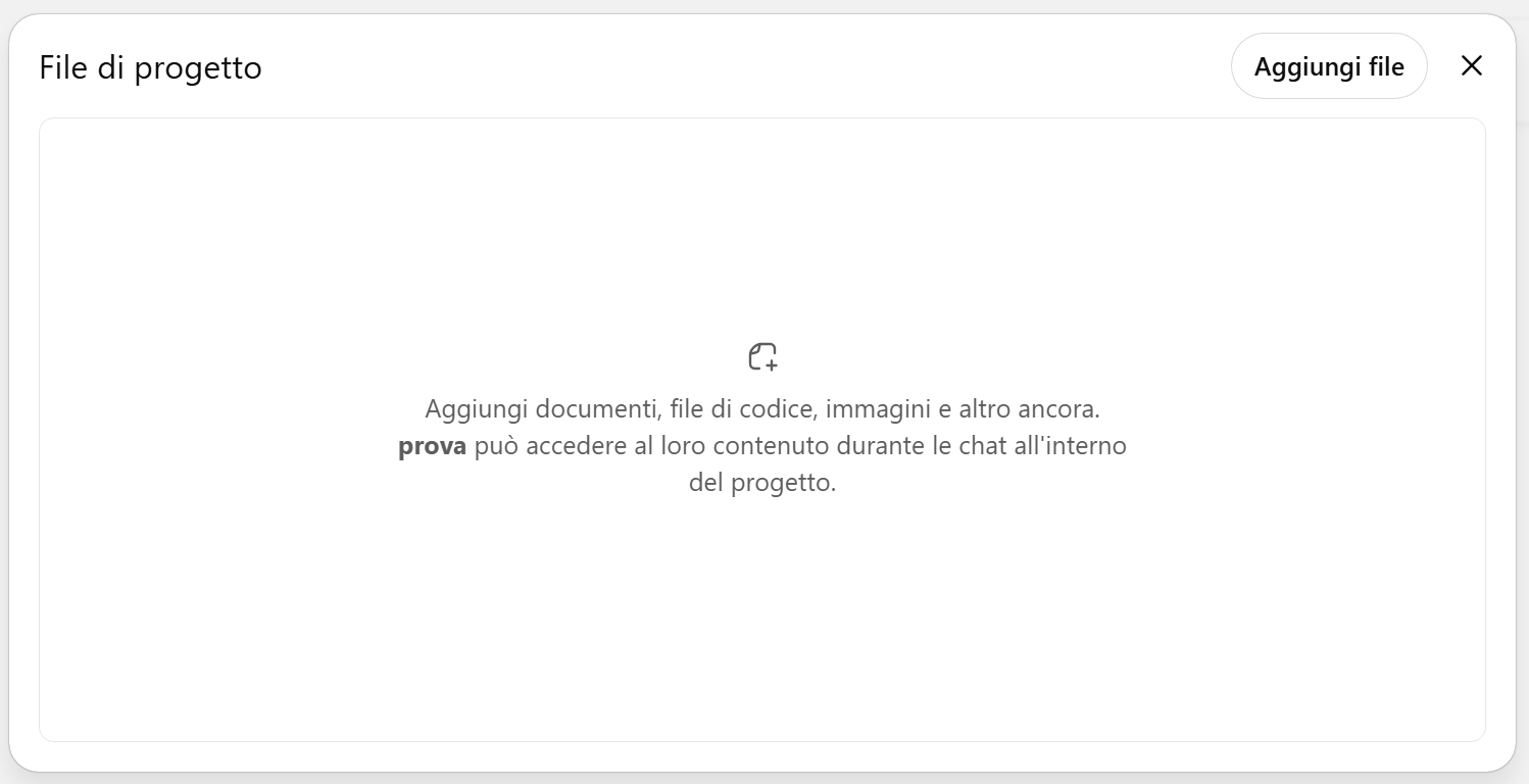 ChatGPT AI Progetti istruzioni
