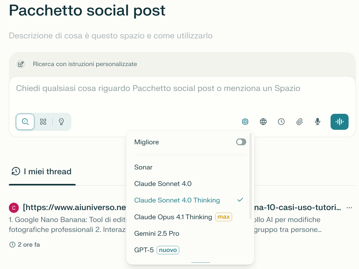 Perplexity AI Progetti Spaces LLM claude chatgpt sonar grok4