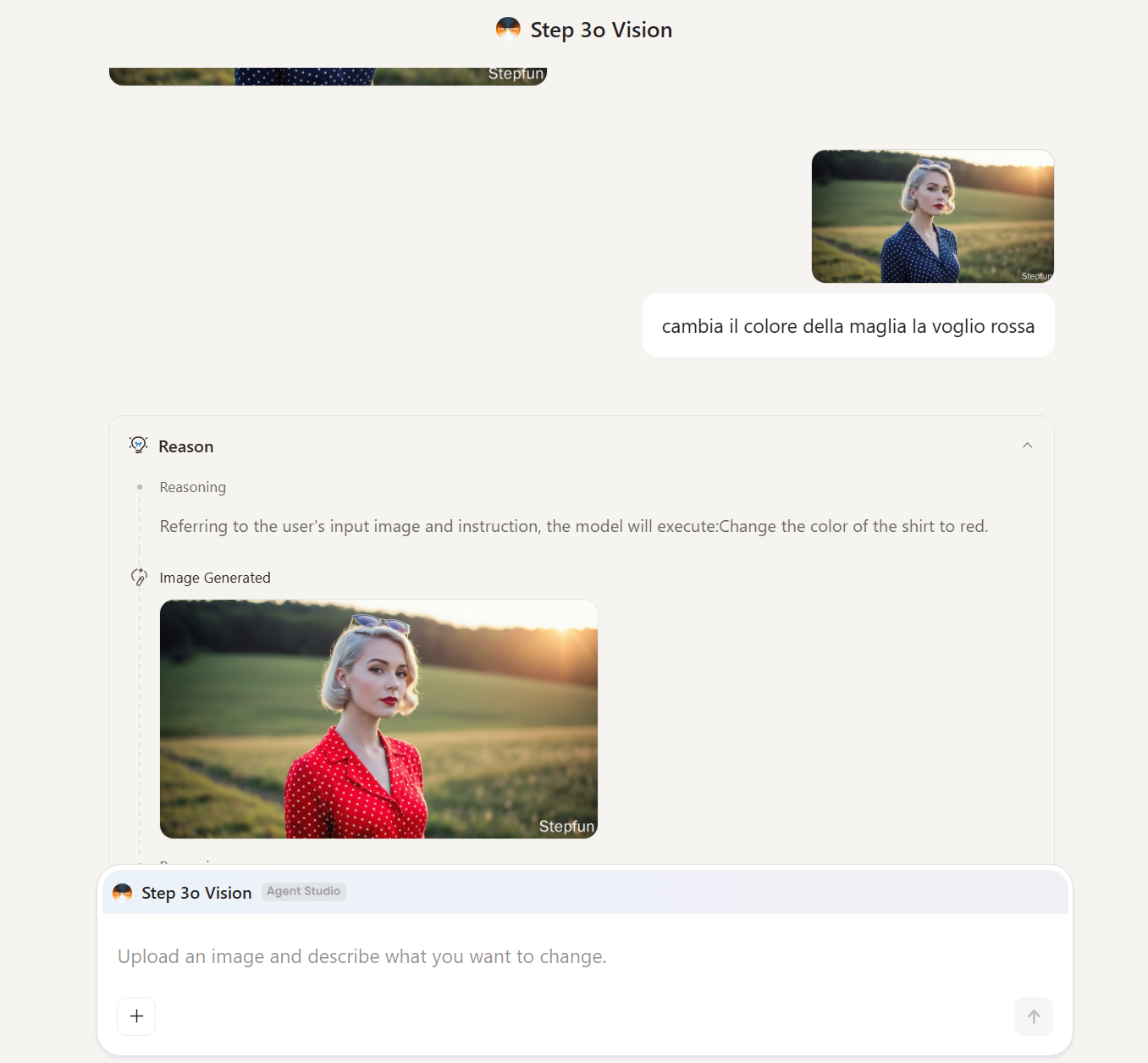 Stepfun AI Chatbot Immagini editor