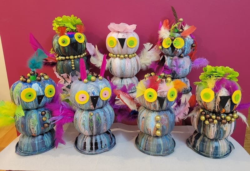 Творческaя мастерская для детей от 5 до 10 лет. СОВЫ в акриловой заливке