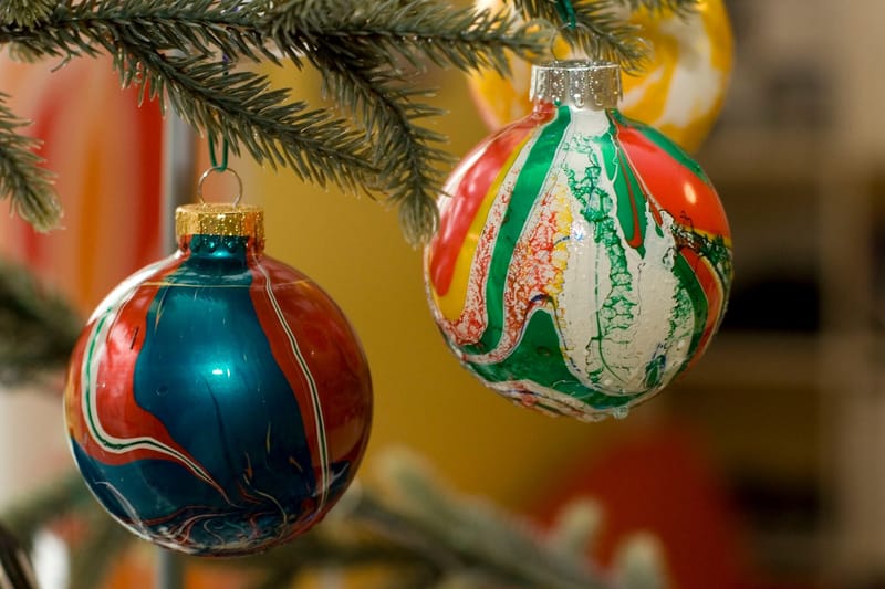 WINTER Season! Марморирование елочных игрушек. Для детей от 4 до 11 лет. Интересно всем!