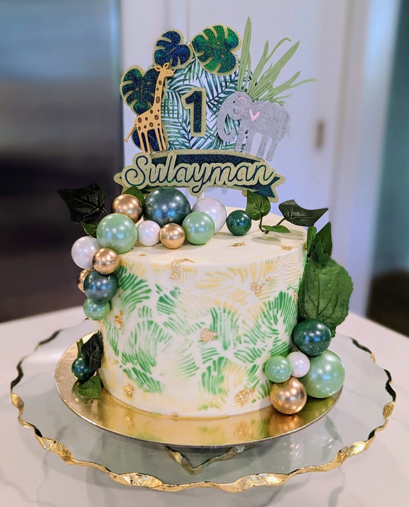Gold and Green Jungle Cake