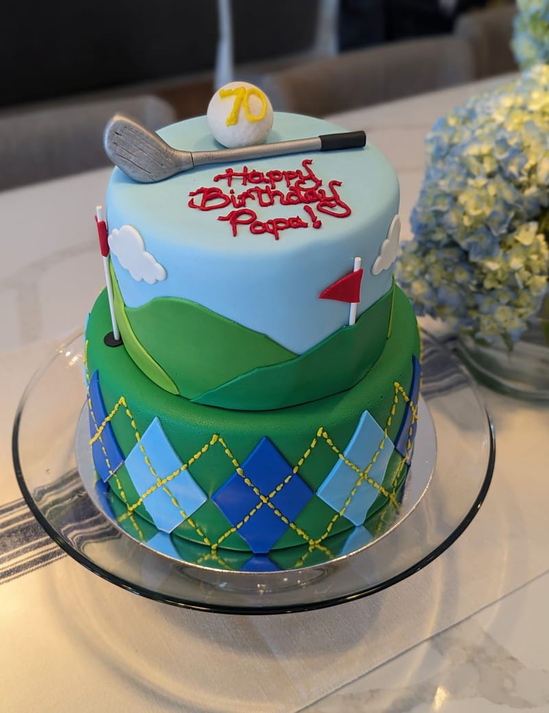 70th Birthday Golf Cake