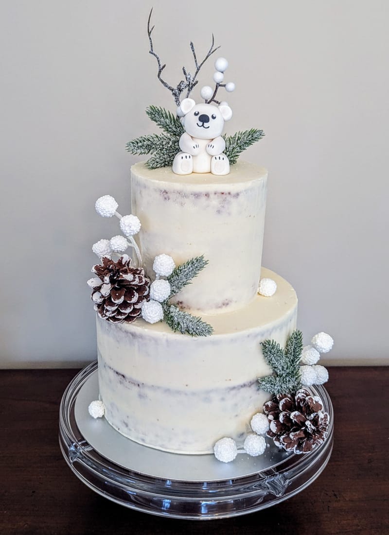 Winter Bear Baby Shower Cake