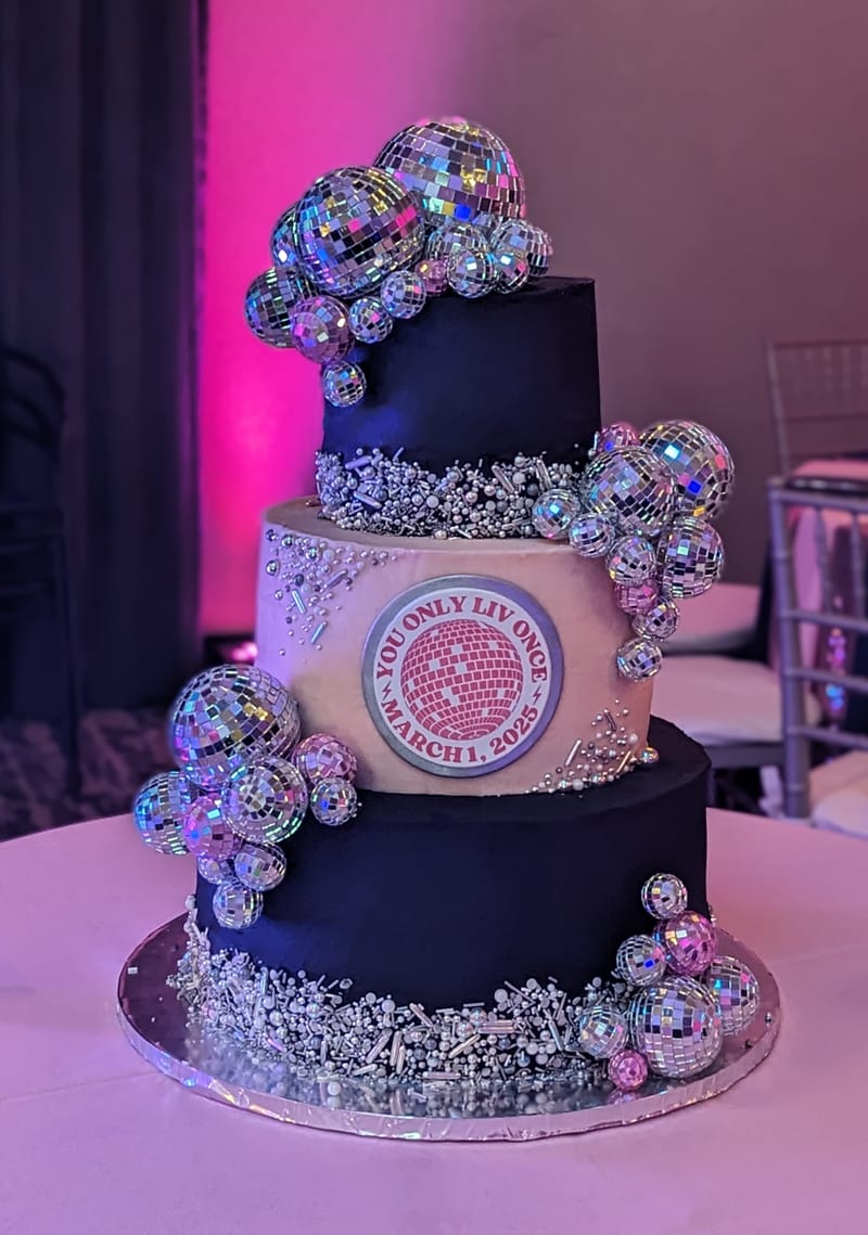 Disco Bat Mitzvah Cake