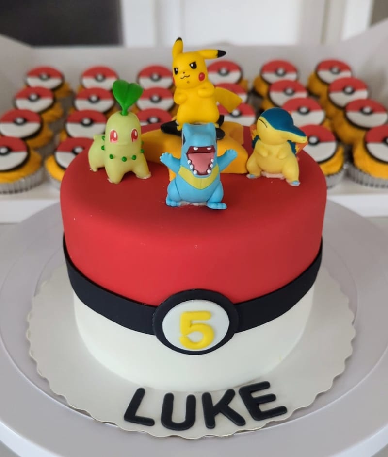 Pokeball Cake and Cupcakes