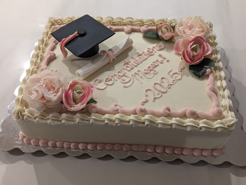 Pink Graduation Sheet Cake
