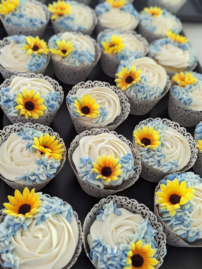 Sunflower Wedding Cupcakes