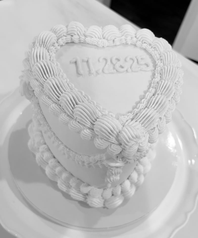 Vintage Heart Wedding Cake