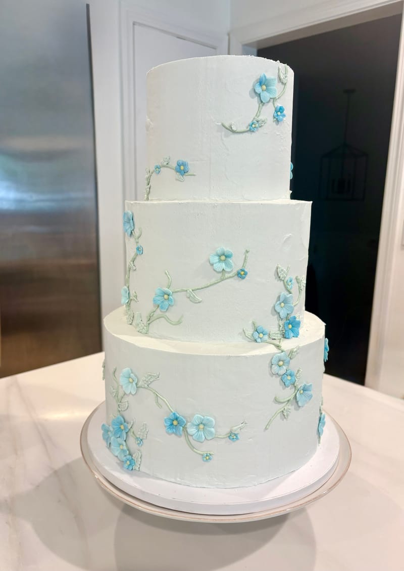 Forget Me Not Sculpted Wedding Cake