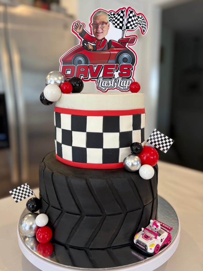 Race Car Retirement Cake