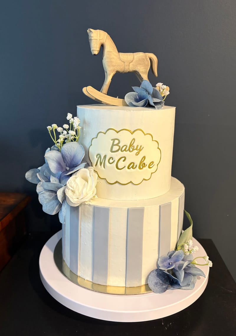 Rocking Horse Baby Shower Cake