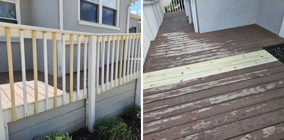 Decking and Rail Supports Replaced
