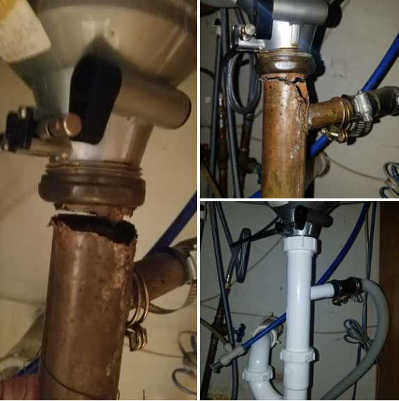 Kitchen Sink Drain Plumbing Replaced