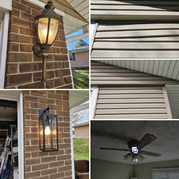 Exterior Lights Replaced and Vinyl Siding Reattached