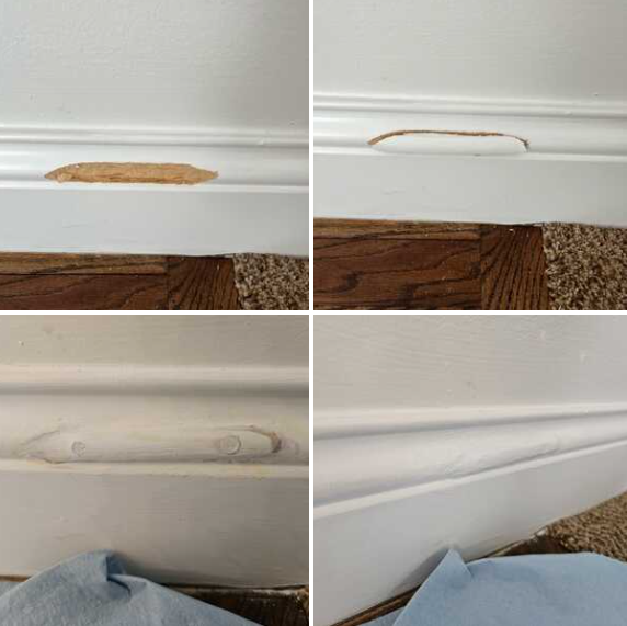 MDF Baseboard Repaired and Painted