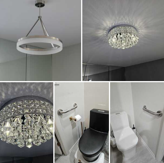 Replaced Ceiling Lighting and Installed Bathroom Toilet Safety Handles