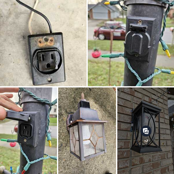 Lamp Post Receptacle Replacement and Exterior Lights Replaced