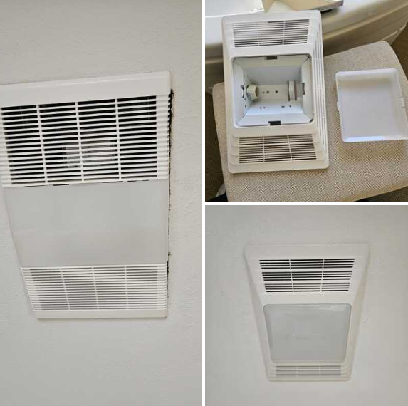 Bathroom Ceiling Vent Light and Cover Replaced
