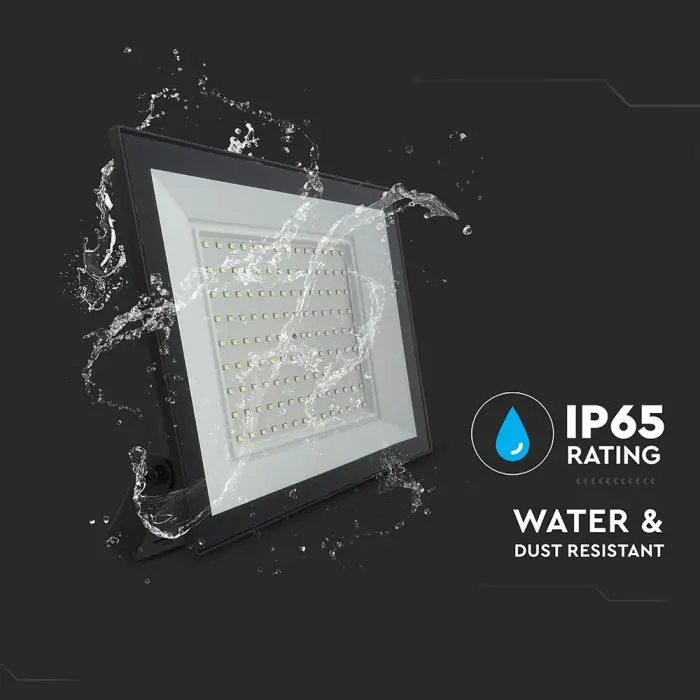 Faro LED SMD 100W Slim E-Series con Driver Integrato Nero 4000K IP65