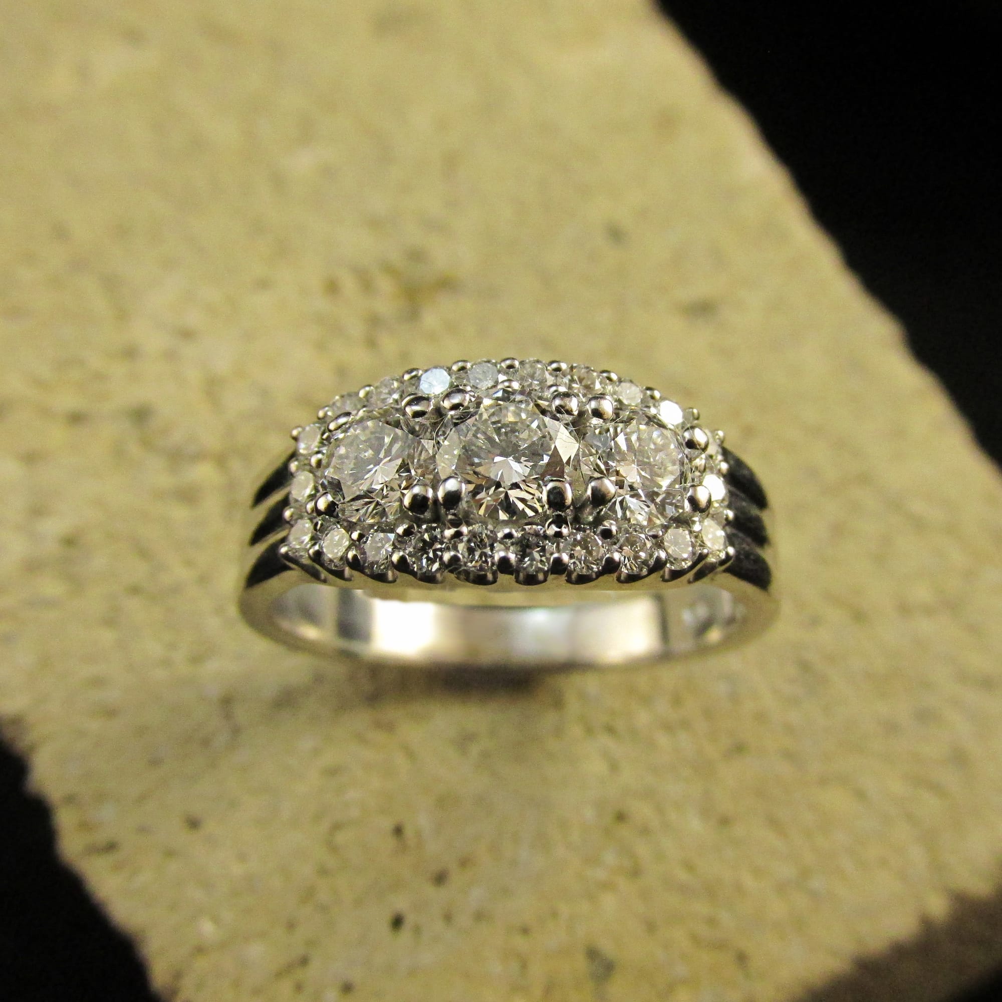 9ct White Gold Multistone Lab Grown Diamond Ring (Ref#27014)