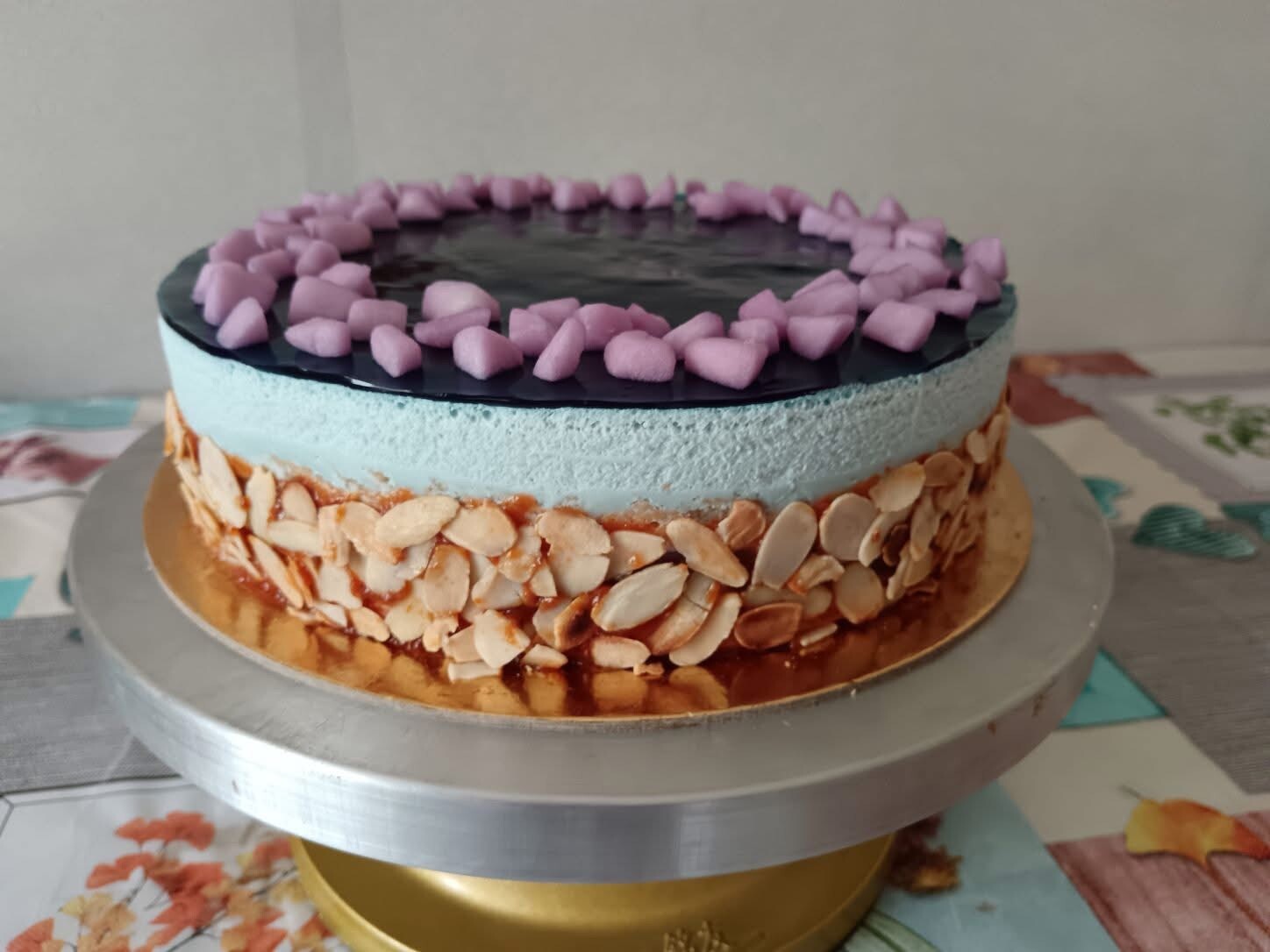 Pillangóborsó virág torta almával (Ételszínezék nélkül!)
