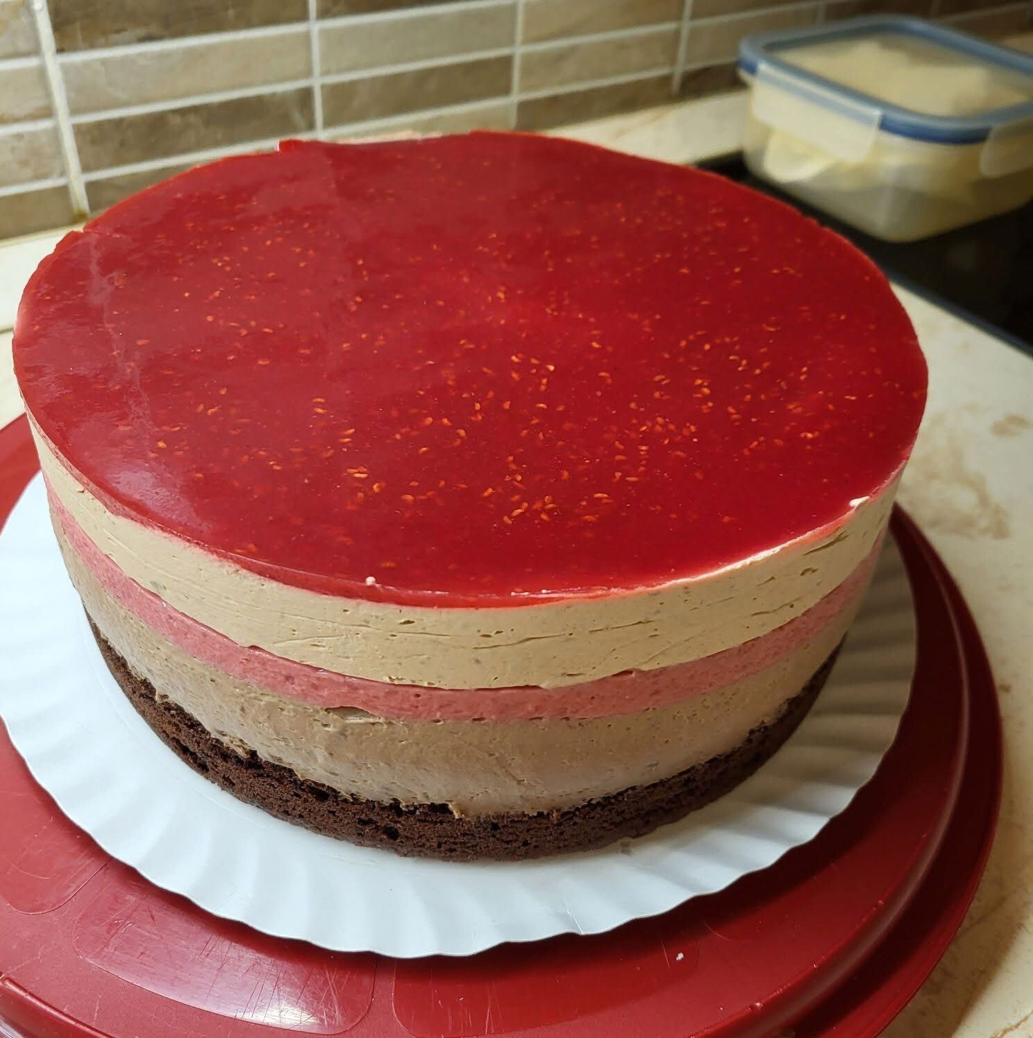 Málnás csokoládé torta