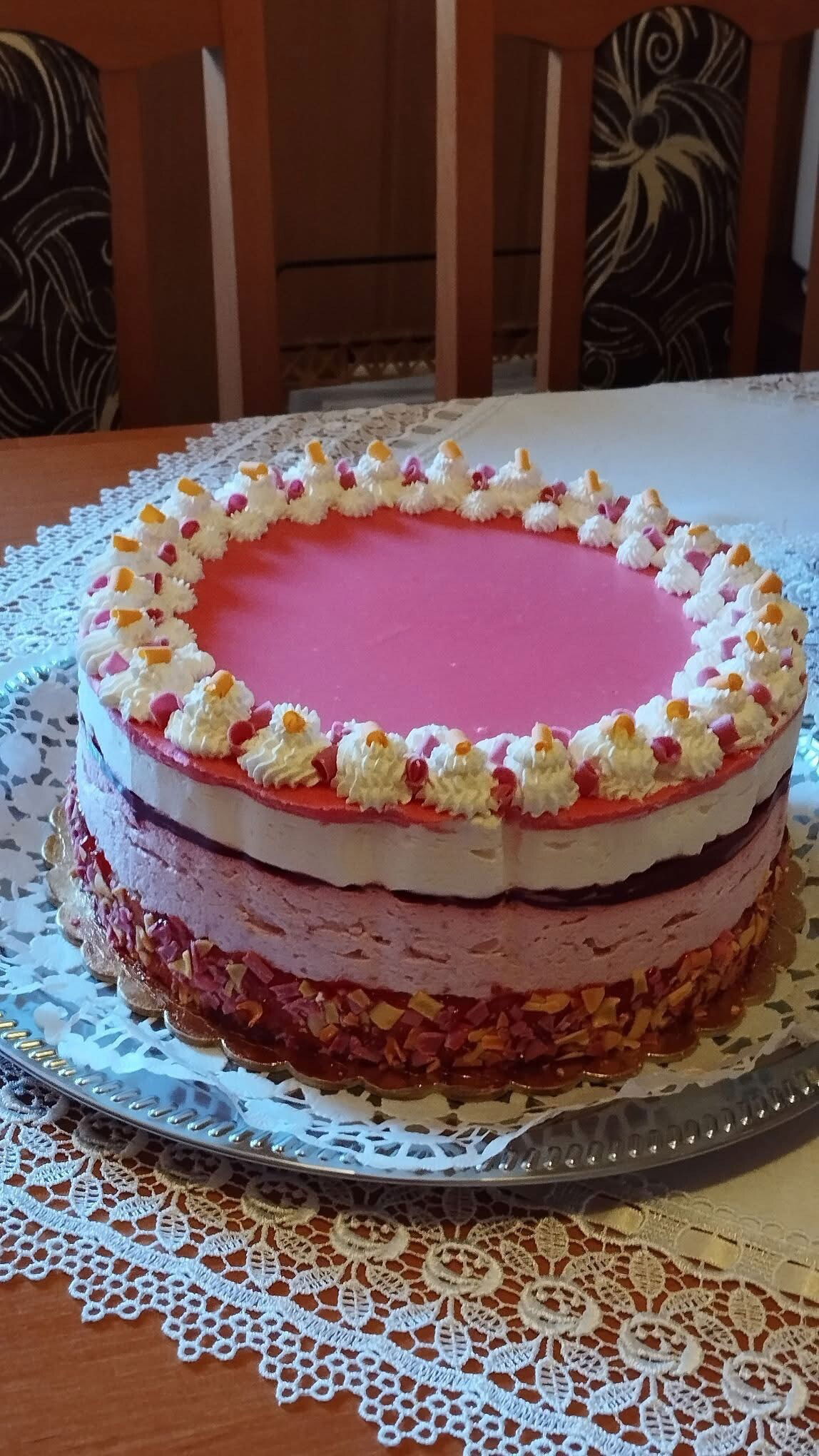 Fehércsokis málna torta