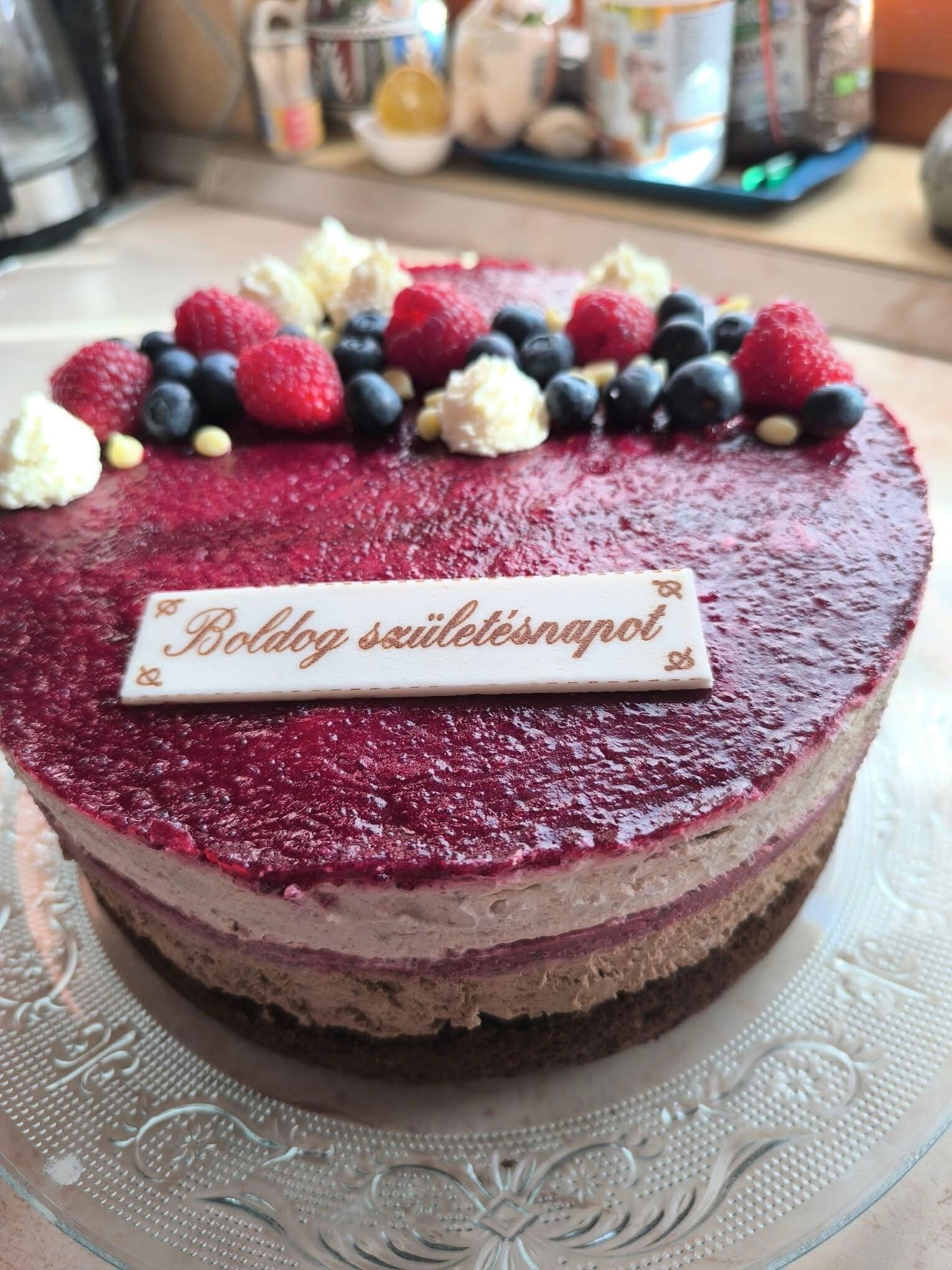 Málnás csokoládé torta