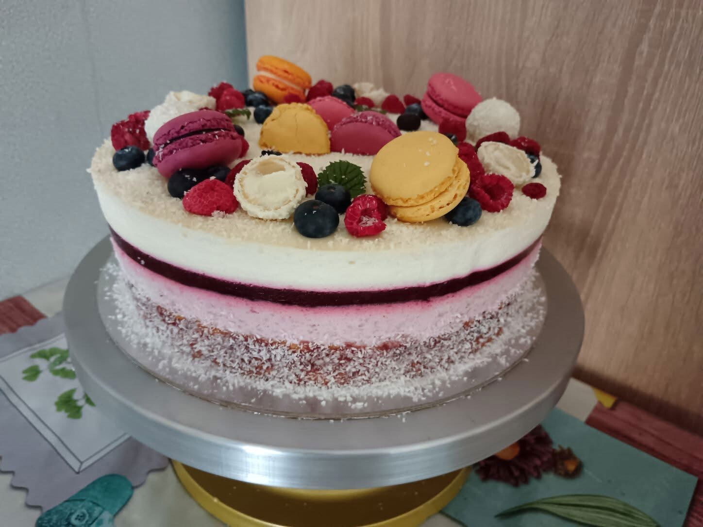 Erdei gyümölcsös kókusztorta