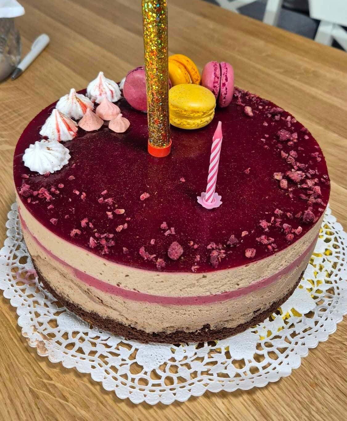 Málnás csokoládé torta