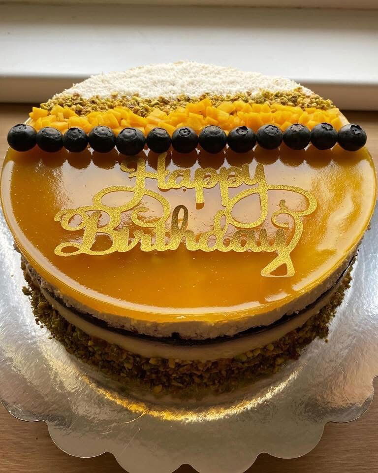 Mangó-kókusz torta áfonyával gluténmentesen