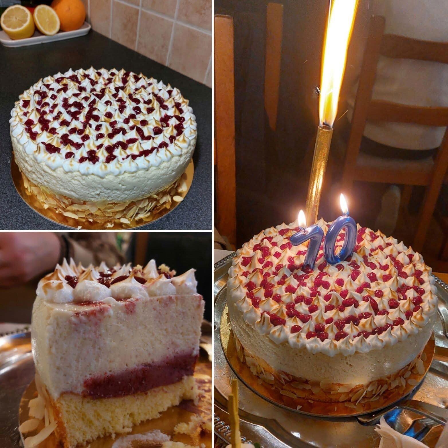 Erdei gyümölcsös madártej torta