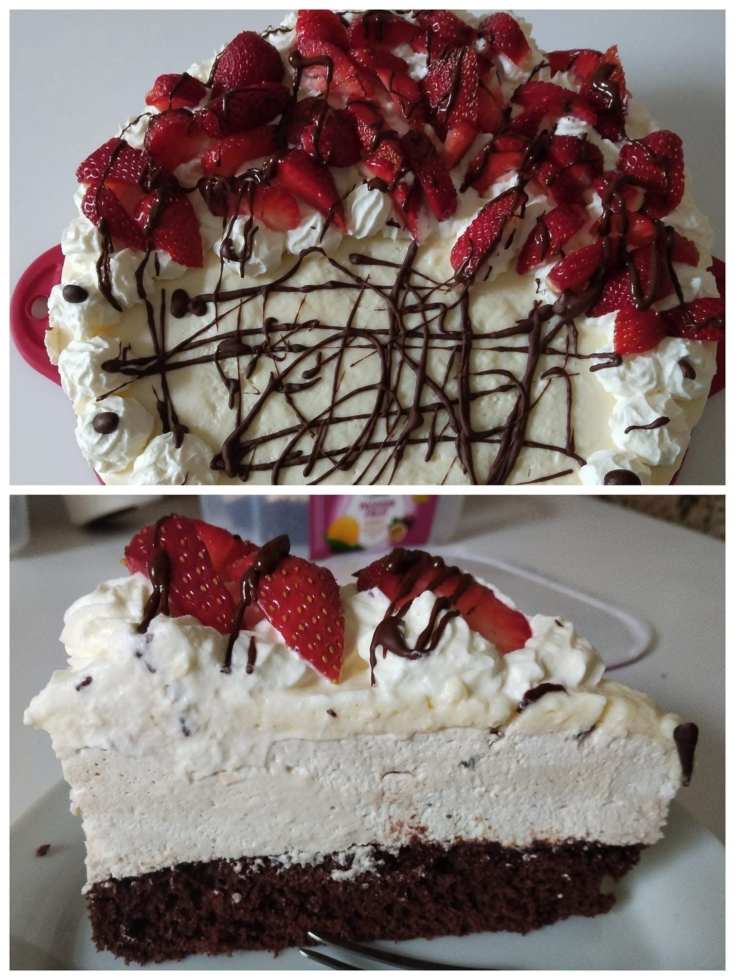 Kàvés gesztenyetorta friss gyümölccsel