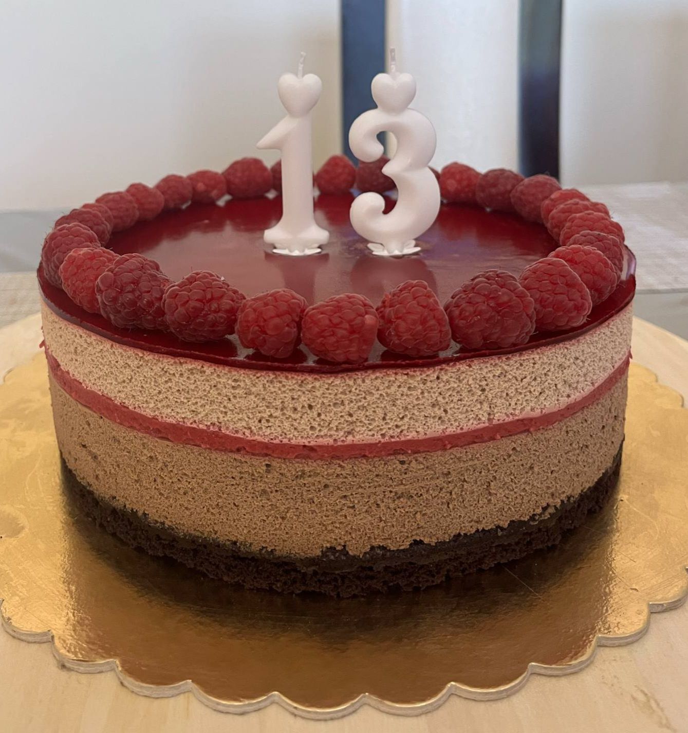 Málnás csokoládé torta