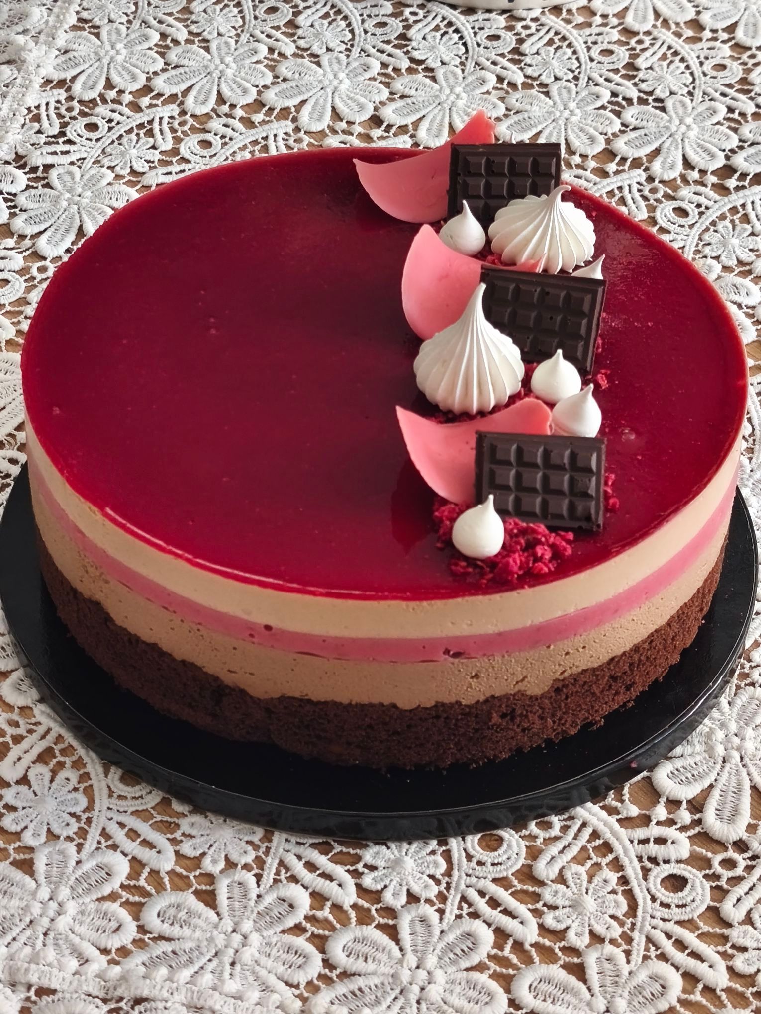 Málnás csokoládé torta