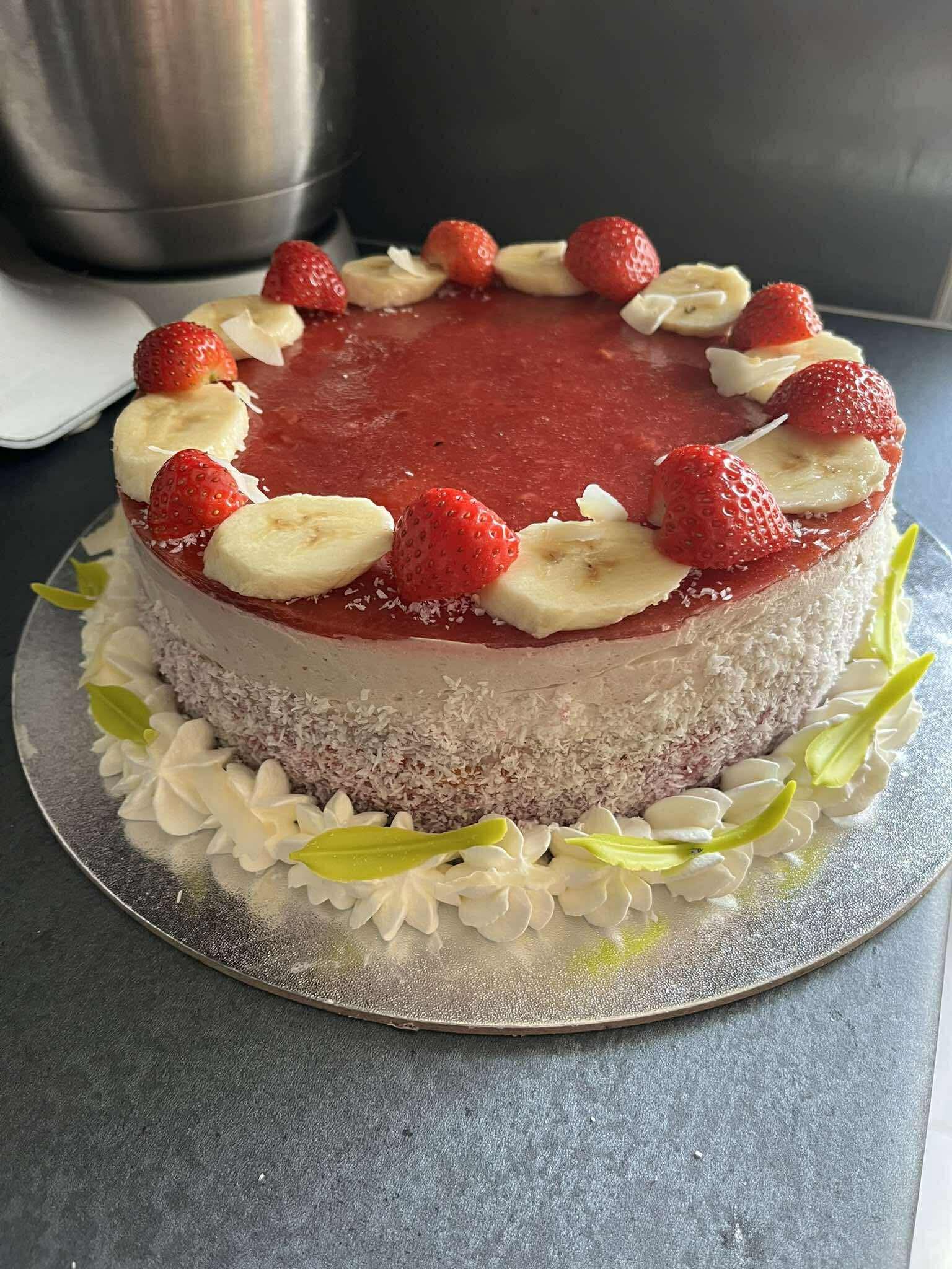Epres banános joghurt torta