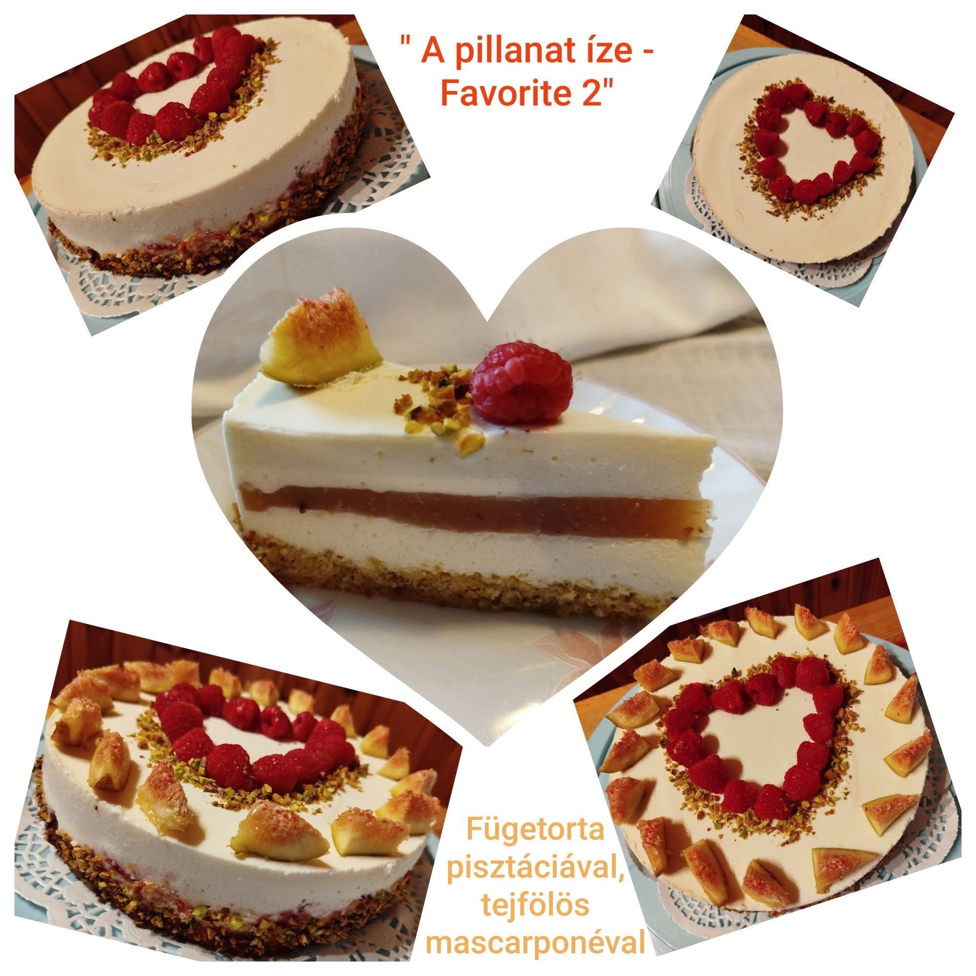 Füge torta pisztáciával, tejfölös mascarpónéval
