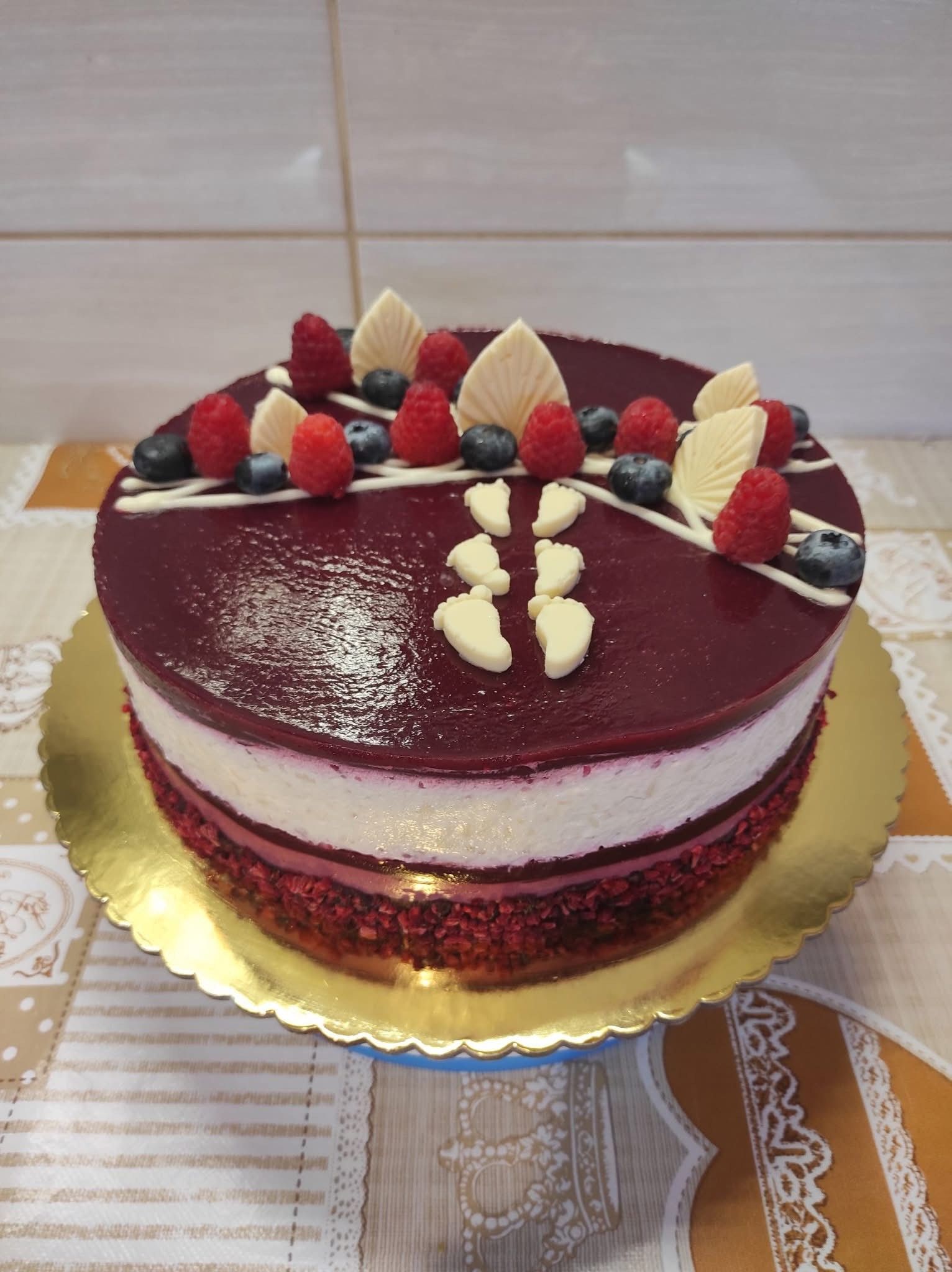 Gluténmentes, és laktózmentes túrós tejberizskrém torta, hozzáadott cukor nélkül