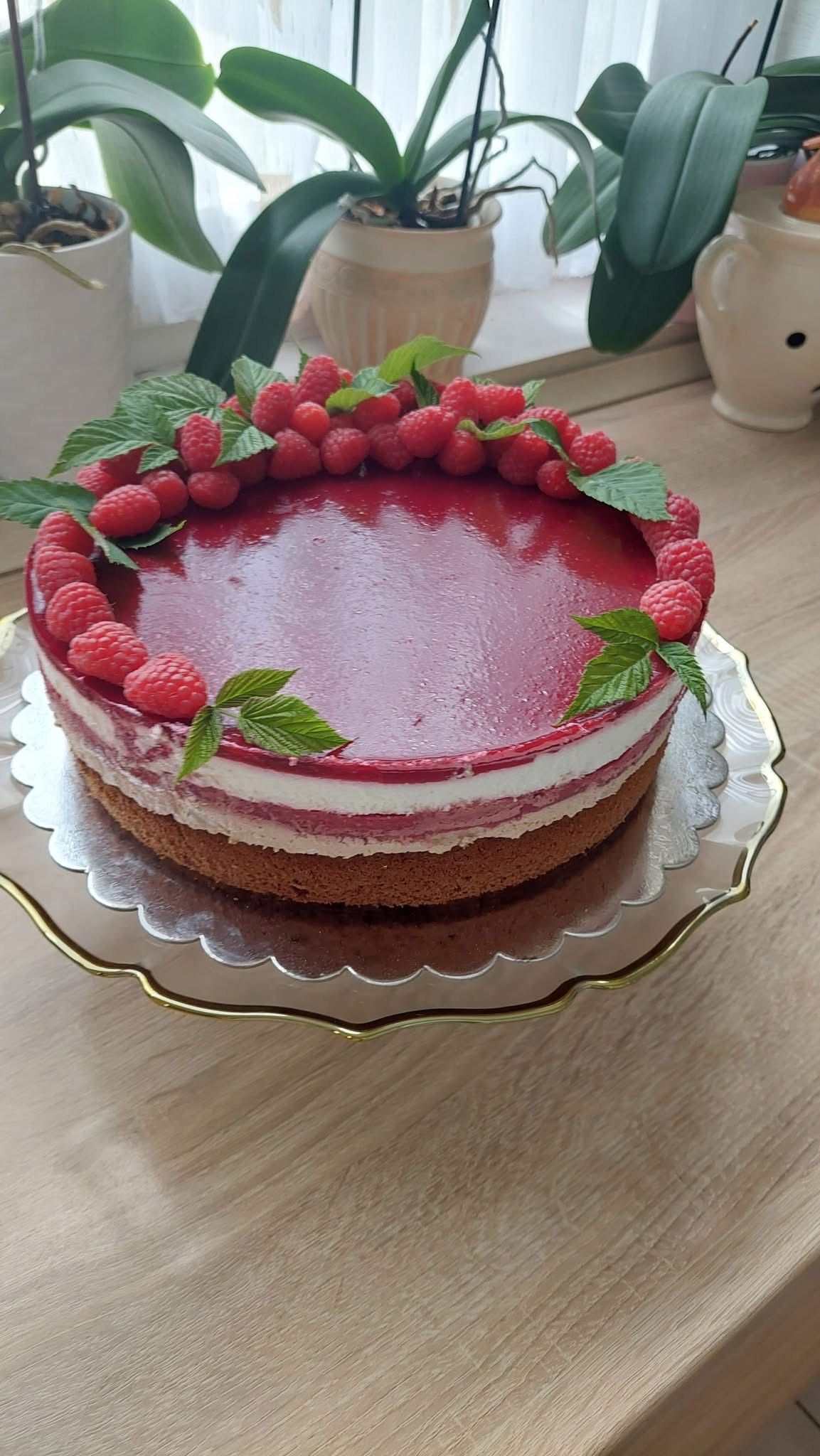 Málnás csokoládé torta