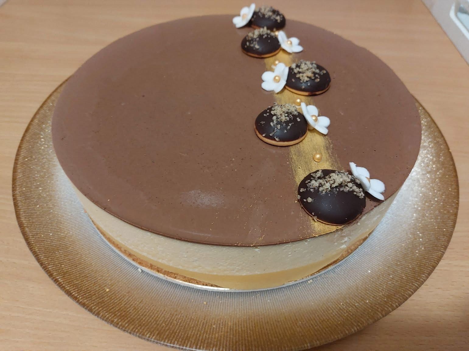 Diós barackos pezsgőkrém torta