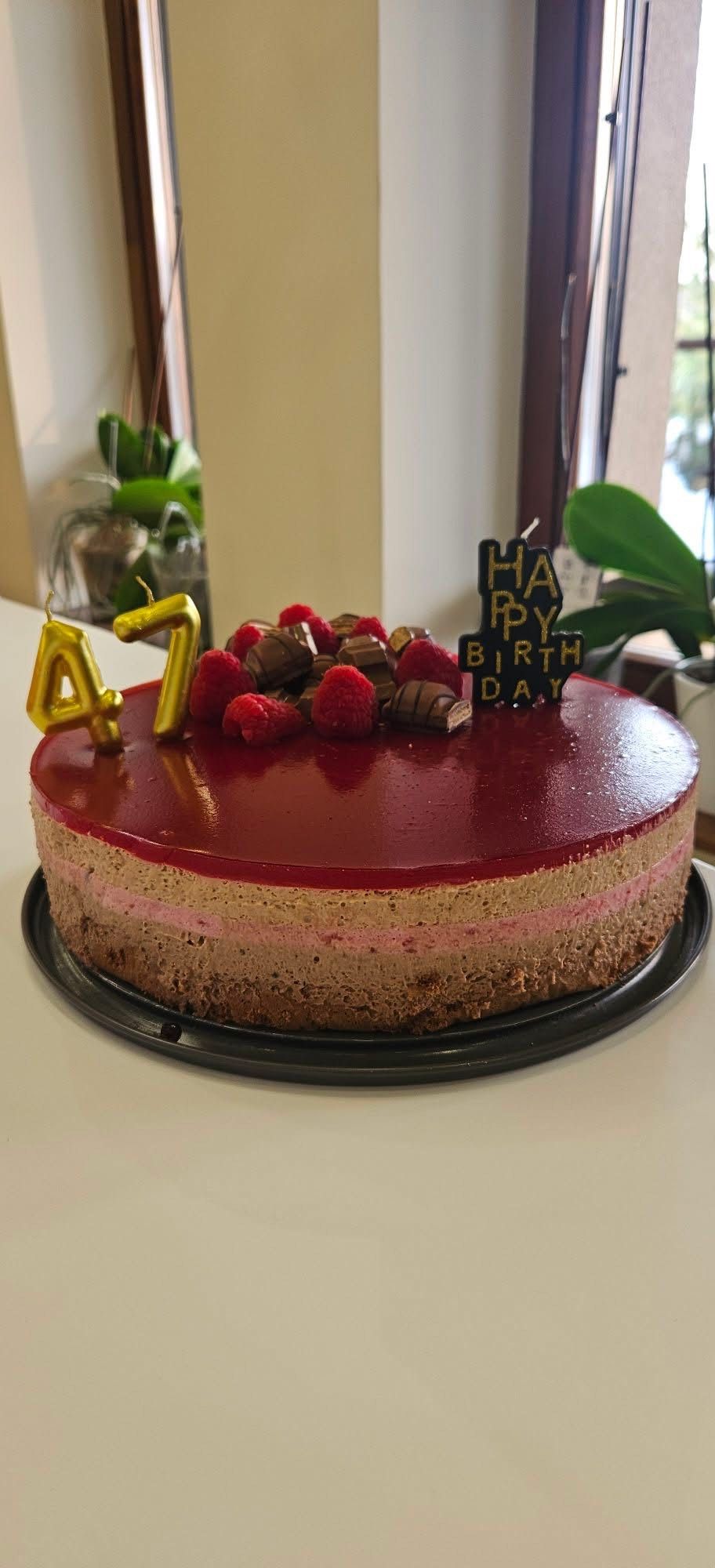Málnás csokoládé torta