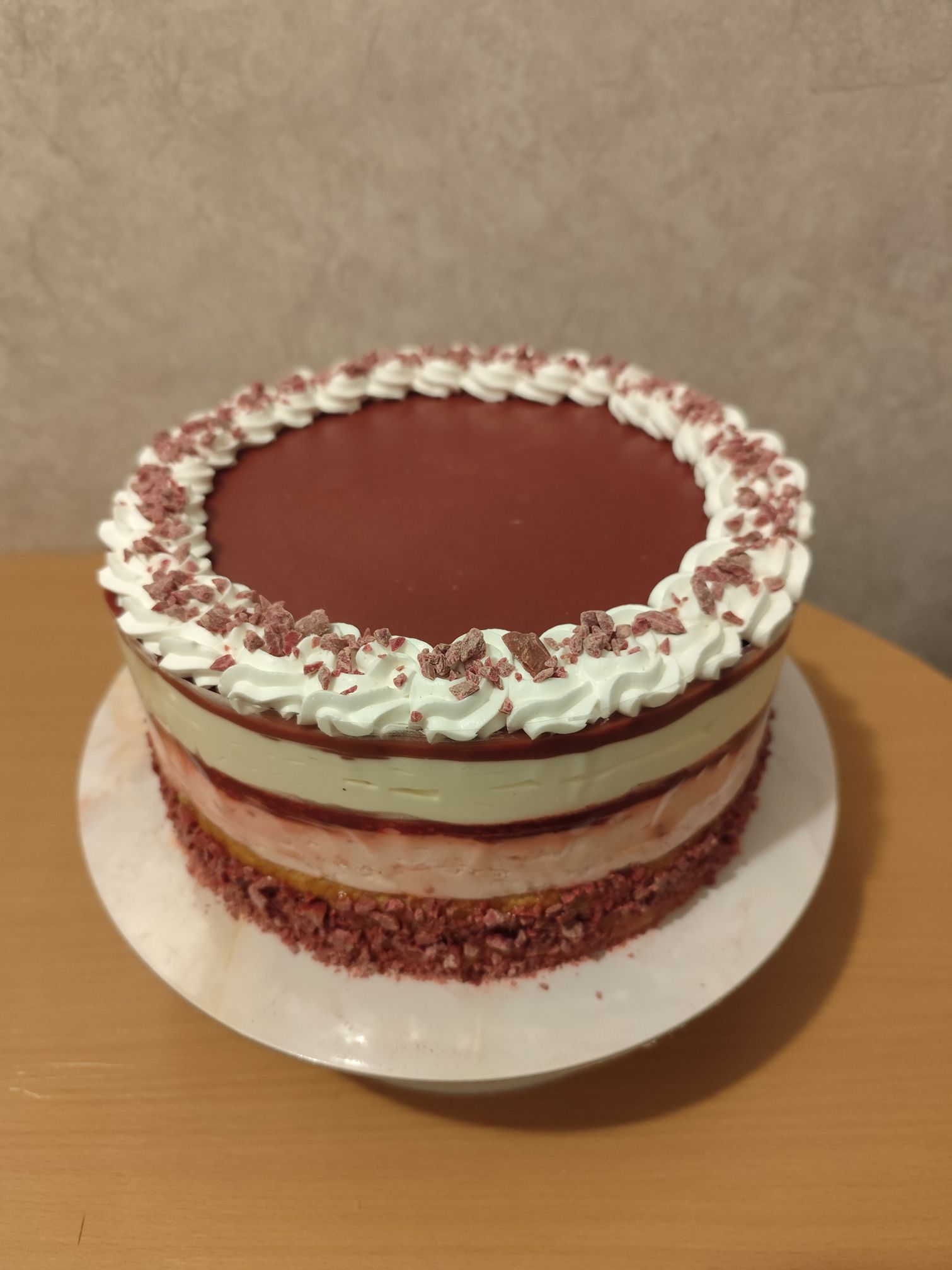 Fehércsokis málna torta