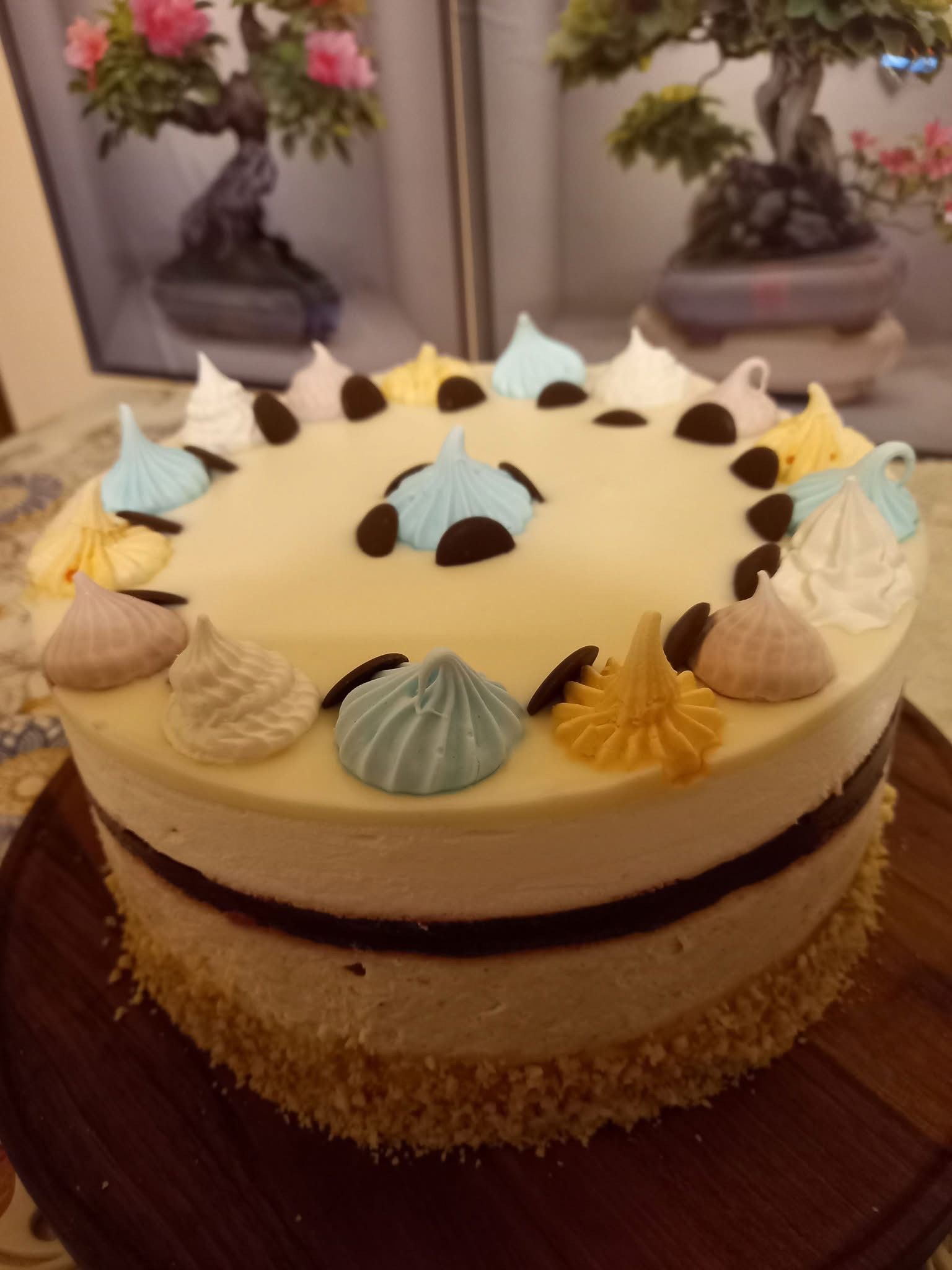 Vaníliás gesztenyetorta rumos meggyel