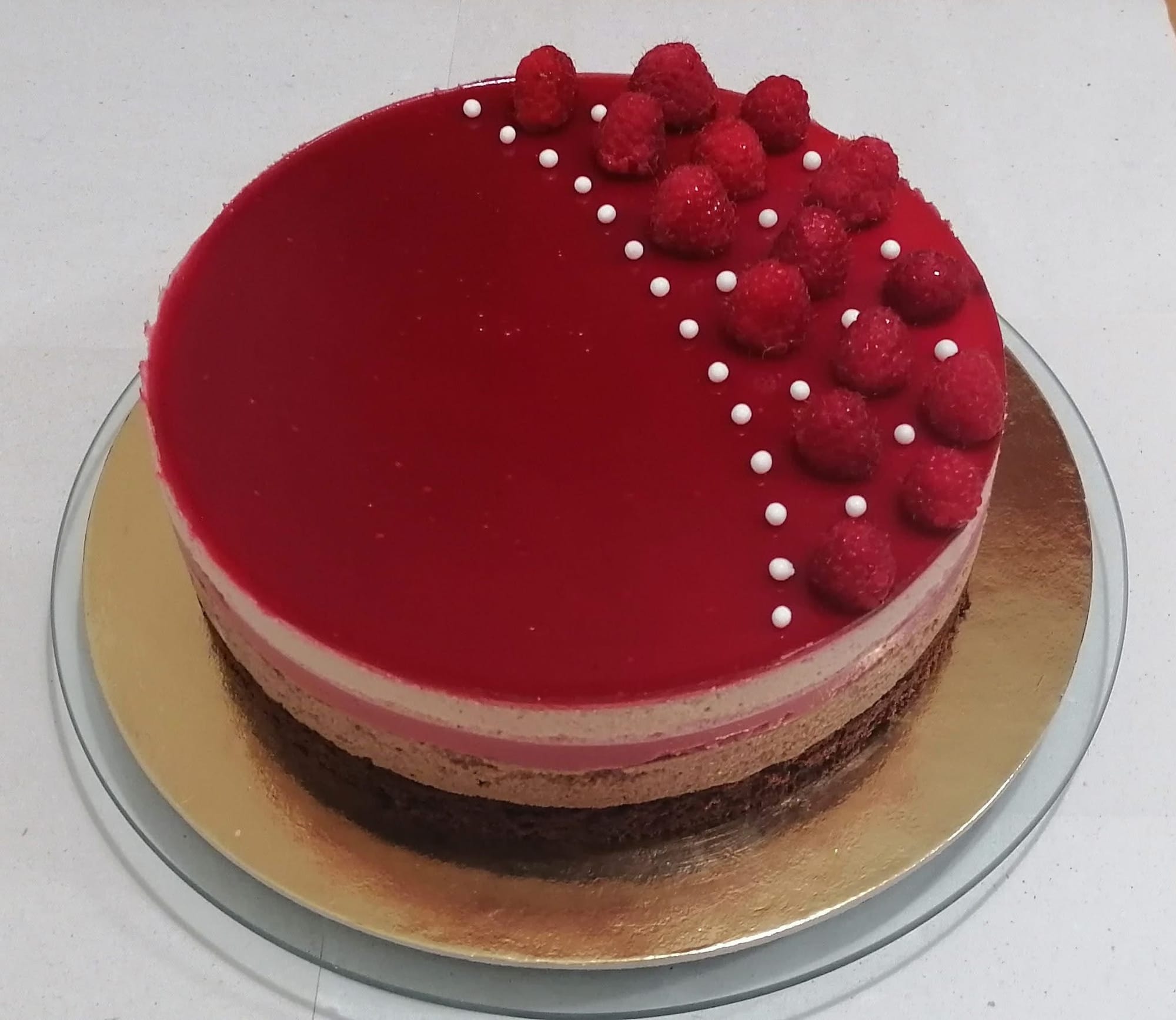 Málnás csokoládé torta