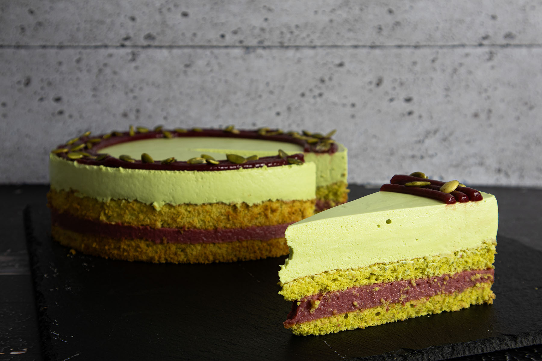 Ricottás-meggyes tökmag mousse torta